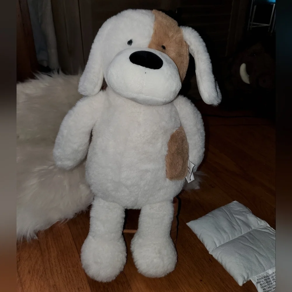 Plush Dog Stuffed Animal With Ceramic Bead Pouch for Heating